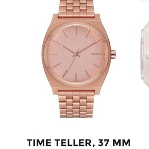 Nixon: time teller- rose gold watch.